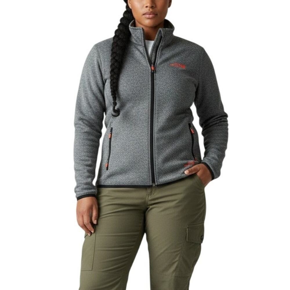 Icewear Iceland Heather Gray Full Zip Mock Neck Athletic Zip Pocket Jacket L